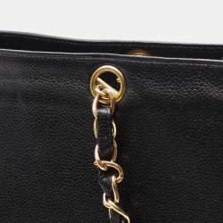 Chanel Coco Mark Chain Shoulder Tote Bag Calfskin Black Ghw Cc