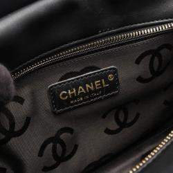 Pre Owned Chanel Wild Stitch Black Leather Tote Bag