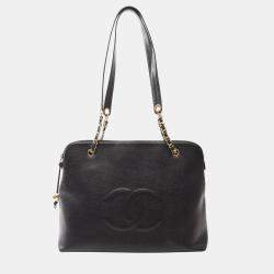 Chanel Jumbo Coco Mark Shoulder Tote Bag Leather Black Ghw Cc