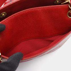 Pre Owned Chanel CC Red Leather Chain Shoulder Bag