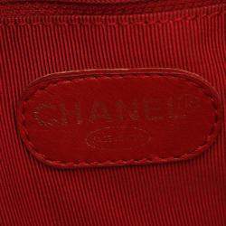 Pre Owned Chanel CC Red Leather Chain Shoulder Bag