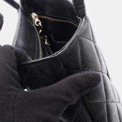 Pre Owned Chanel Medallion Black Leather Tote Bag