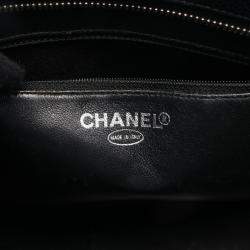 Pre Owned Chanel Medallion Black Leather Tote Bag