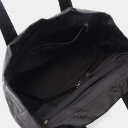 Chanel New Travel Line Mm Tote Bag Leather Nylon Canvas Black Ghw