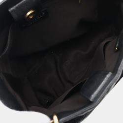 Pre Owned Chanel PST Black Leather Chain Tote Bag