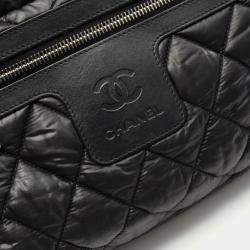 Pre Owned Chanel Coco Cocoon Black Nylon Reversible Tote Bag