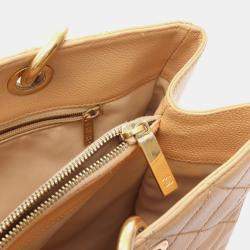 Pre Owned Chanel Grand Shopper Beige Calfskin Chain Tote Bag