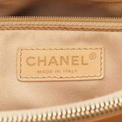 Pre Owned Chanel Grand Shopper Beige Calfskin Chain Tote Bag