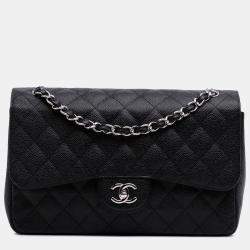 Chanel Black Jumbo Classic Caviar Double Flap