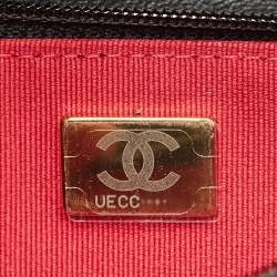 Pre Owned Chanel Black Quilted Leather 19 Flap Wallet on Chain