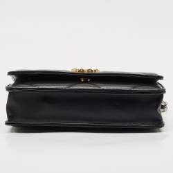 Pre Owned Chanel Black Quilted Leather 19 Flap Wallet on Chain