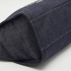 Pre Owned Chanel Navy Blue Denim Large Deauville Shopper Tote