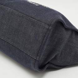 Pre Owned Chanel Navy Blue Denim Large Deauville Shopper Tote