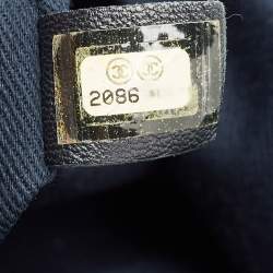 Pre Owned Chanel Navy Blue Denim Large Deauville Shopper Tote