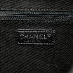 Pre Owned Chanel Black Paris New York Quilted Nylon Tote