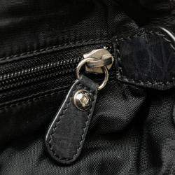 Pre Owned Chanel Black Paris New York Quilted Nylon Tote