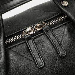 Pre Owned Chanel Black CC Chevron Quilted Lambskin Boston