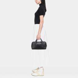 Pre Owned Chanel Black CC Chevron Quilted Lambskin Boston