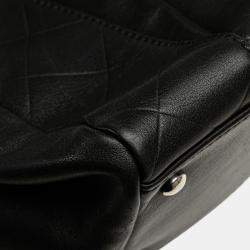 Pre Owned Chanel Black CC Chevron Quilted Lambskin Boston
