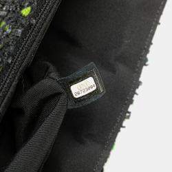 Pre Owned Chanel Black CC Tweed Flap Bag