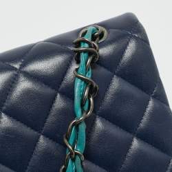 Pre Owned Chanel Tricolor Quilted Leather Jumbo Classic Double Flap Bag