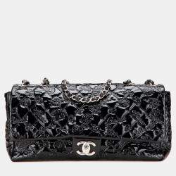 Chanel Black Jumbo Patent Lucky Symbols Flap
