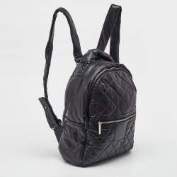 Pre Owned Chanel Black Quilted Nylon Coco Cocoon Backpack