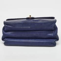 Pre Owned Chanel Navy Blue Quilted Leather Paris-Cosmopolite Straight Lined Flap Bag