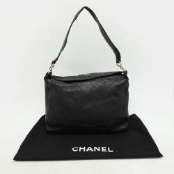 Pre Owned Chanel Black Quilted Wild Stitch Leather CC Shoulder Bag
