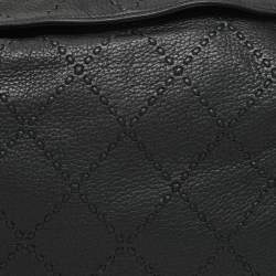 Pre Owned Chanel Black Quilted Wild Stitch Leather CC Shoulder Bag