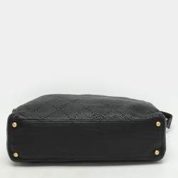 Pre Owned Chanel Black Quilted Wild Stitch Leather CC Shoulder Bag