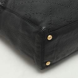 Pre Owned Chanel Black Quilted Wild Stitch Leather CC Shoulder Bag