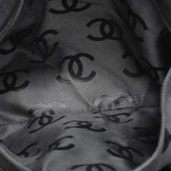 Pre Owned Chanel Black Quilted Wild Stitch Leather CC Shoulder Bag