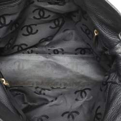 Pre Owned Chanel Black Quilted Wild Stitch Leather CC Shoulder Bag
