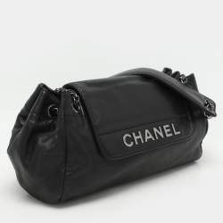 Pre Owned Chanel Black Leather LAX Accordion Shoulder Bag