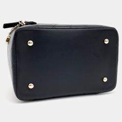 Pre Owned Chanel Black Leather Cosmetic Case
