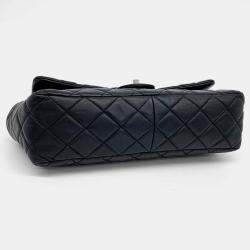 Pre Owned Chanel Black Lambskin Leather Quilted Shoulder Bag