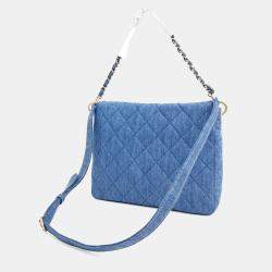 Pre Owned Chanel Blue Denim Hobo Bag