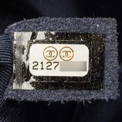 Pre Owned Chanel Navy Blue Quilted Leather New Medium Boy Flap Bag