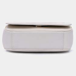 Pre Owned Chanel White Lambskin CC Mania Flap Bag