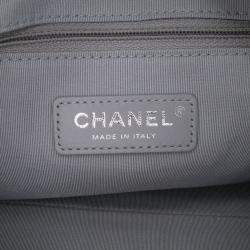 Pre Owned Chanel Grey Calfskin Signature Chain 20s Bowling Bag