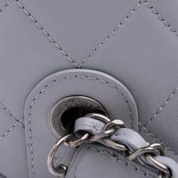 Pre Owned Chanel Grey Calfskin Signature Chain 20s Bowling Bag