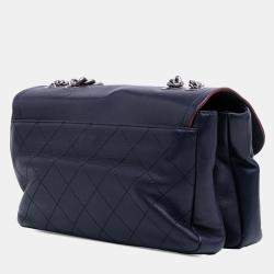 Pre Owned Chanel Blue Paris-Greece Calfskin Archi Chic Flap Bag