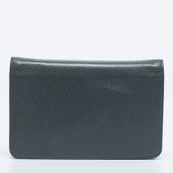 Pre Owned Chanel Grey Caviar Leather Timeless CC Wallet On Chain