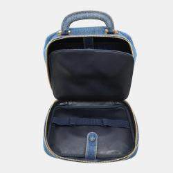 Pre Owned Chanel Vanity Bag 2Waybag Blue Denim