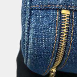 Pre Owned Chanel Vanity Bag 2Waybag Blue Denim