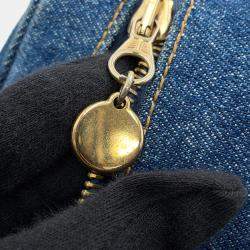 Pre Owned Chanel Vanity Bag 2Waybag Blue Denim