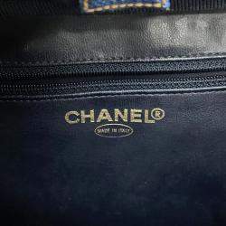 Pre Owned Chanel Vanity Bag 2Waybag Blue Denim