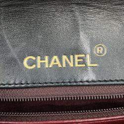 Pre Owned Chanel Half Moon Black Quilted Lambskin Chain Shoulder Bag