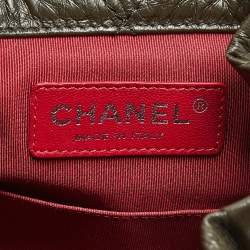 Pre Owned Chanel Dark Green Quilted Aged Leather Small Gabrielle Backpack